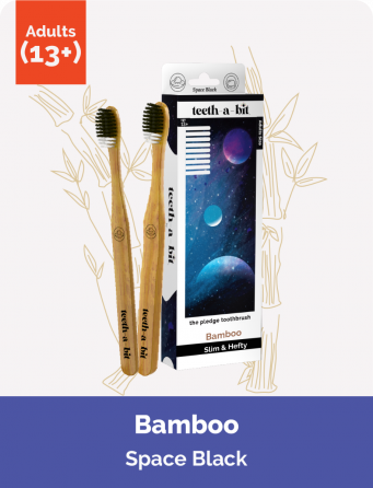 The Pledge Bamboo Space Black Adult Toothbrush