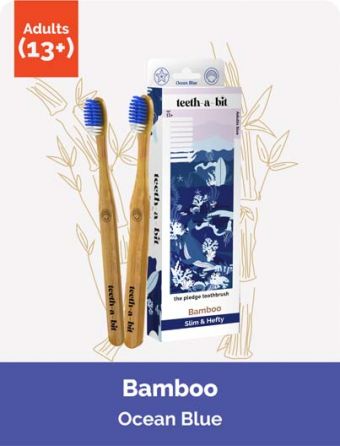 The Pledge Bamboo Ocean Blue Adult Toothbrush