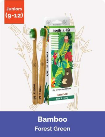 The Pledge Bamboo Forest Green Junior Toothbrush