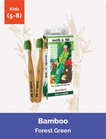 The Pledge Bamboo Forest Green Kid Toothbrush