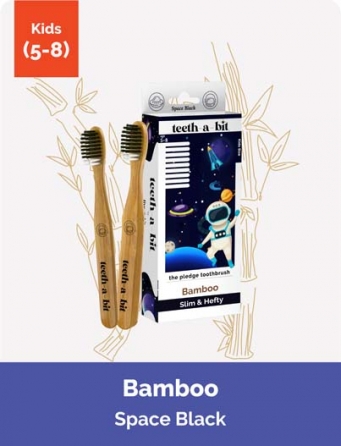 The Pledge Bamboo Space Black Kid Toothbrush