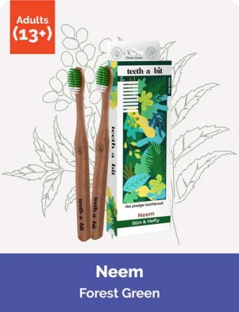 The Pledge Therapeutic Neem Forest Green Adult Toothbrush