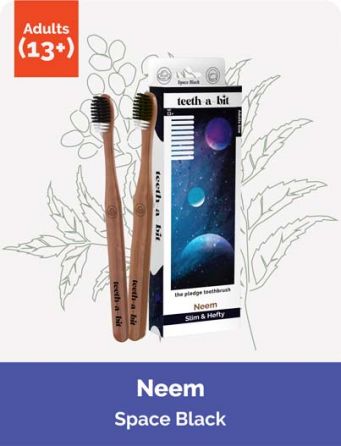 The Pledge Therapeutic Neem Space Black Adult Toothbrush