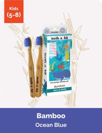 The Pledge Bamboo Ocean Blue Kid Toothbrush